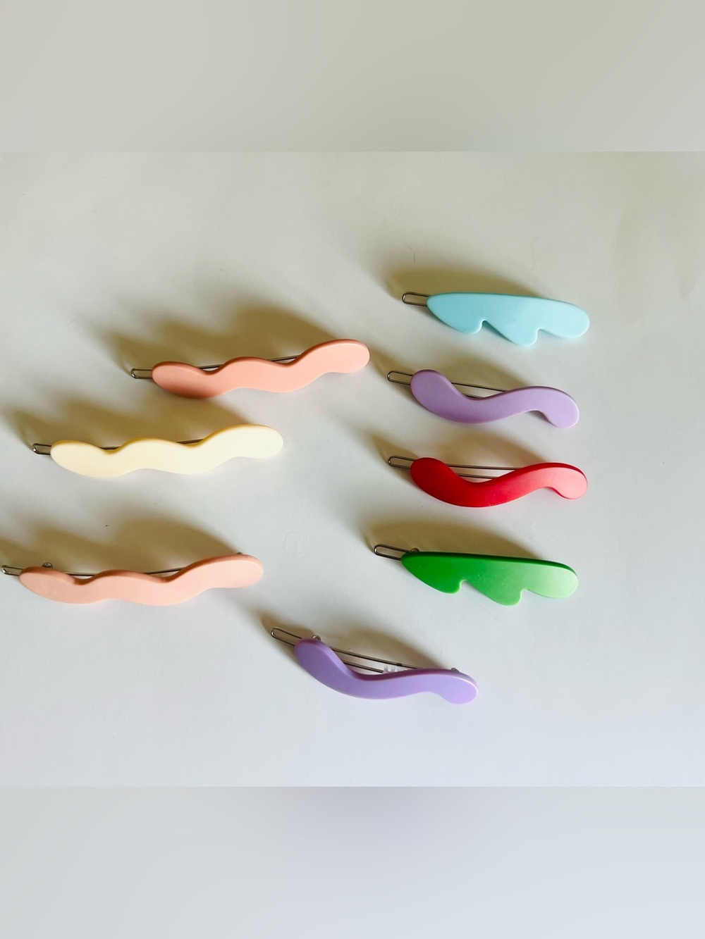 Chunks Wave Hair Clips - wavy acetate spring back hair barettes 90s 80s set